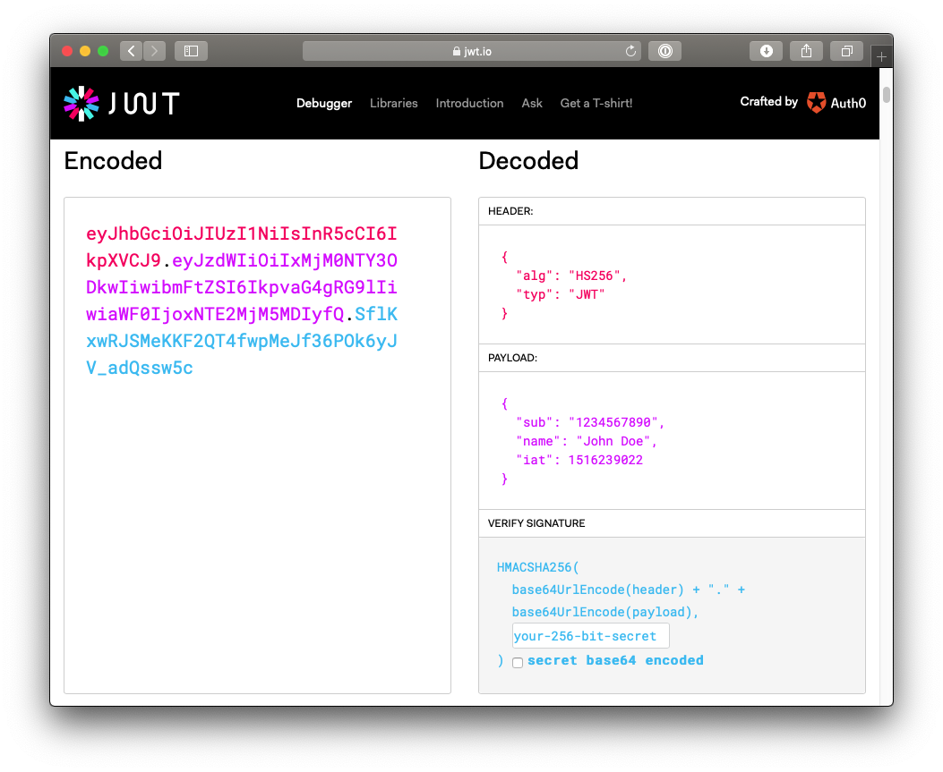 Screenshot von https://jwt.io